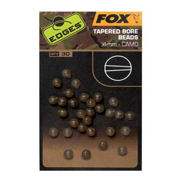 FOX TAPERED BORE BEADS 4mm. CAMO.